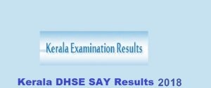 DHSE Kerala Plus Two SAY Results 2018