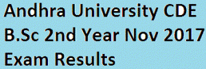 Andhra University CDE B.Sc 2nd Year Nov 2017 Exam Results