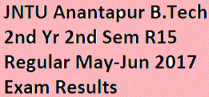 JNTU Anantapur B.Tech 2nd Yr 2nd Sem R15 Regular May-Jun 2017 Exam Results