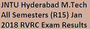 JNTU Hyderabad M.Tech All Semesters (R15) Jan 2018 RVRC Exam Results