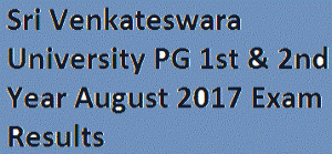 Sri Venkateswara University PG 1st & 2nd Year August 2017 Exam Results
