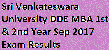 Sri Venkateswara University DDE MBA 1st & 2nd Year Sep 2017 Exam Results