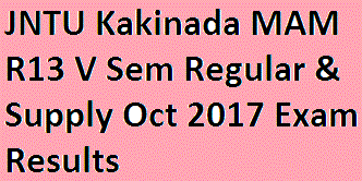 JNTU Kakinada MAM (R13) V Sem Regular & Supply Oct 2017 Exam Results