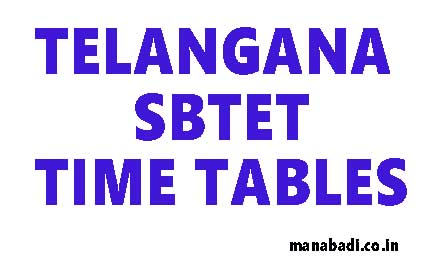 Telangana SBTET Diploma Revised Time Tables