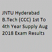 JNTU Hyderabad B.Tech (CCC) 1st To 4th Year Supply Aug 2018 Exam Results