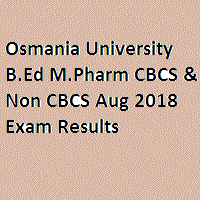 Osmania University B.Ed M.Pharm CBCS & Non CBCS 2021 Exam Results