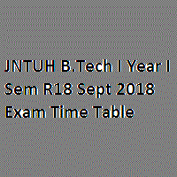 JNTUH B.Tech I Year I Sem R18 Nov 2018 Exam Time Table
