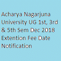 Acharya Nagarjuna University UG 1st, 3rd & 5th Sem Dec 2018 Extention Fee Date Notification