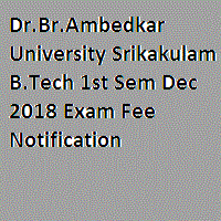 Dr.Br.Ambedkar University Srikakulam B.Tech 1st Sem Dec 2018 Exam Fee Notification