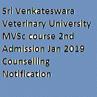 Sri Venkateswara Veterinary University MVSc course 2nd Admission Jan Sri Venkateswara Veterinary University MVSc course 2nd Admission Jan