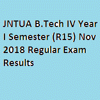 JNTUA B.Tech IV Year I Semester (R15) Jan 2021 Regular Exam Results