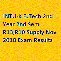 JNTU-K B.Tech 2nd Year 2nd Sem R13,R10 Supply Nov 2018 Exam Results