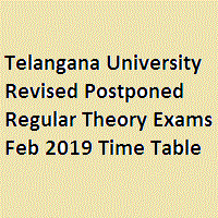Telangana University Revised Postponed Regular Theory Exams Feb 2019 Time Table