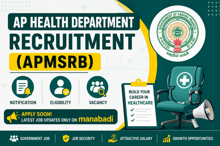 AP Health Department Recruitment (APMSRB): Notification, Eligibility, Vacancy at Manabadi