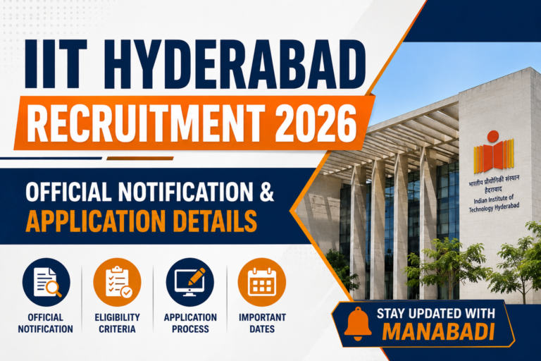 IIT Hyderabad Recruitment 2026: Notification & Application Details at Manabadi