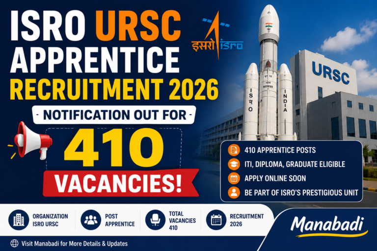 ISRO URSC Apprentice Recruitment 2026: Notification Out for 410 Vacancies