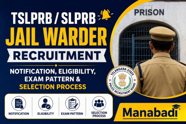 TSLPRB / SLPRB Jail Warder Recruitment: Notification, Eligibility, Exam Pattern & Selection Process at Manabadi