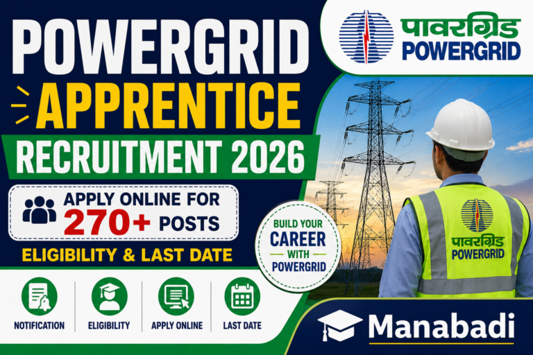 POWERGRID Apprentice Recruitment 2026: Apply Online for 270+ Posts, Eligibility & Last Date at Manabadi