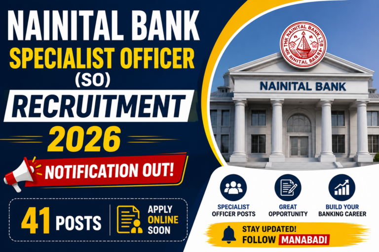 Nainital Bank Specialist Officer (SO) Recruitment 2026: Notification Out for 41 Posts  at Manabadi