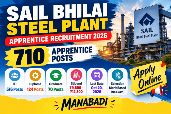 SAIL Bhilai Apprentice Recruitment 2026